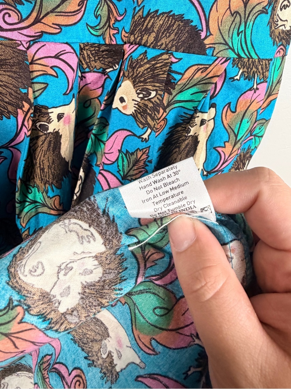 New RUN & Fly blue hedgehog dress with pockets size us 14 — missing belt - Picture 6 of 8